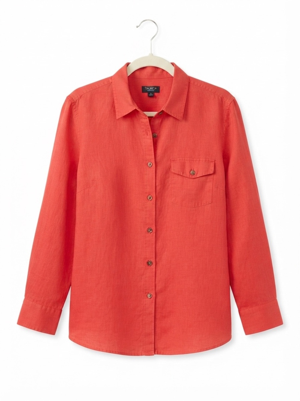 Pure Irish Linen Terracota Euro Summer Lagenlook Button Down Shirt Size XL